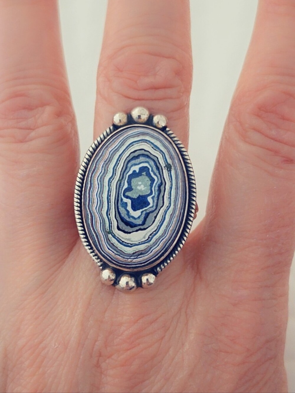 Huge Fordite 925 Sterling Silver Gemstone Ring
